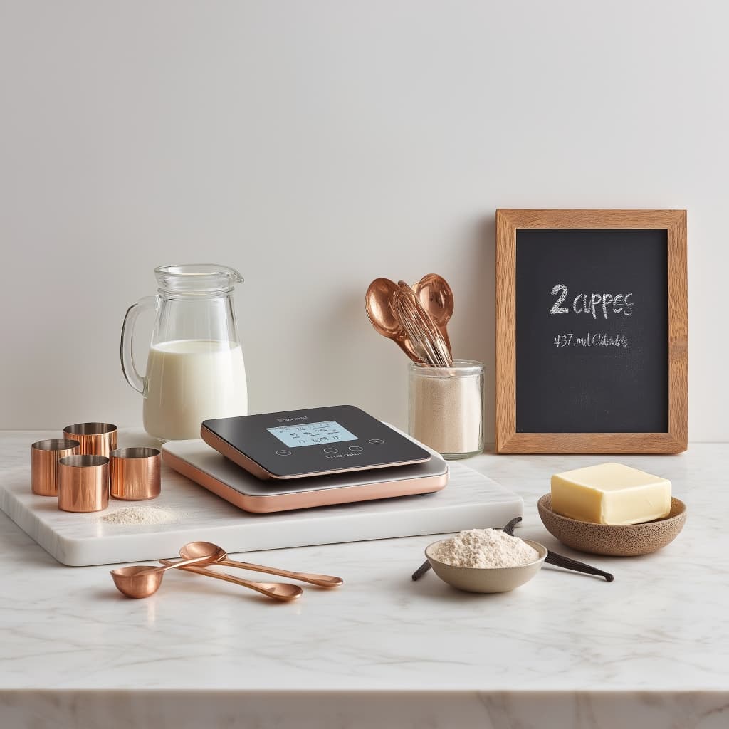 Kitchen scale and measuring tools for smart unit conversions